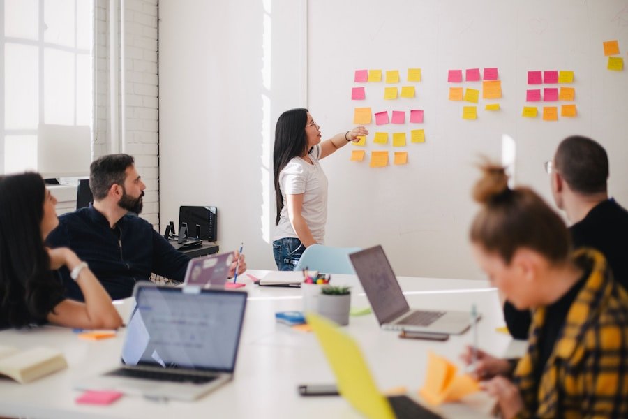 Business consultants reviewing financial documents
