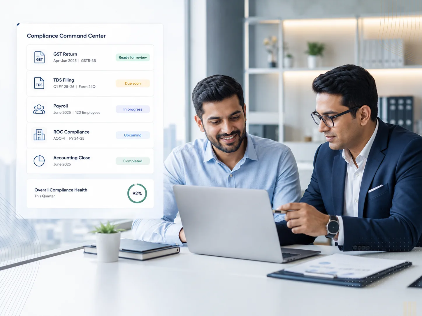 Business owner consulting with advisor about compliance planning